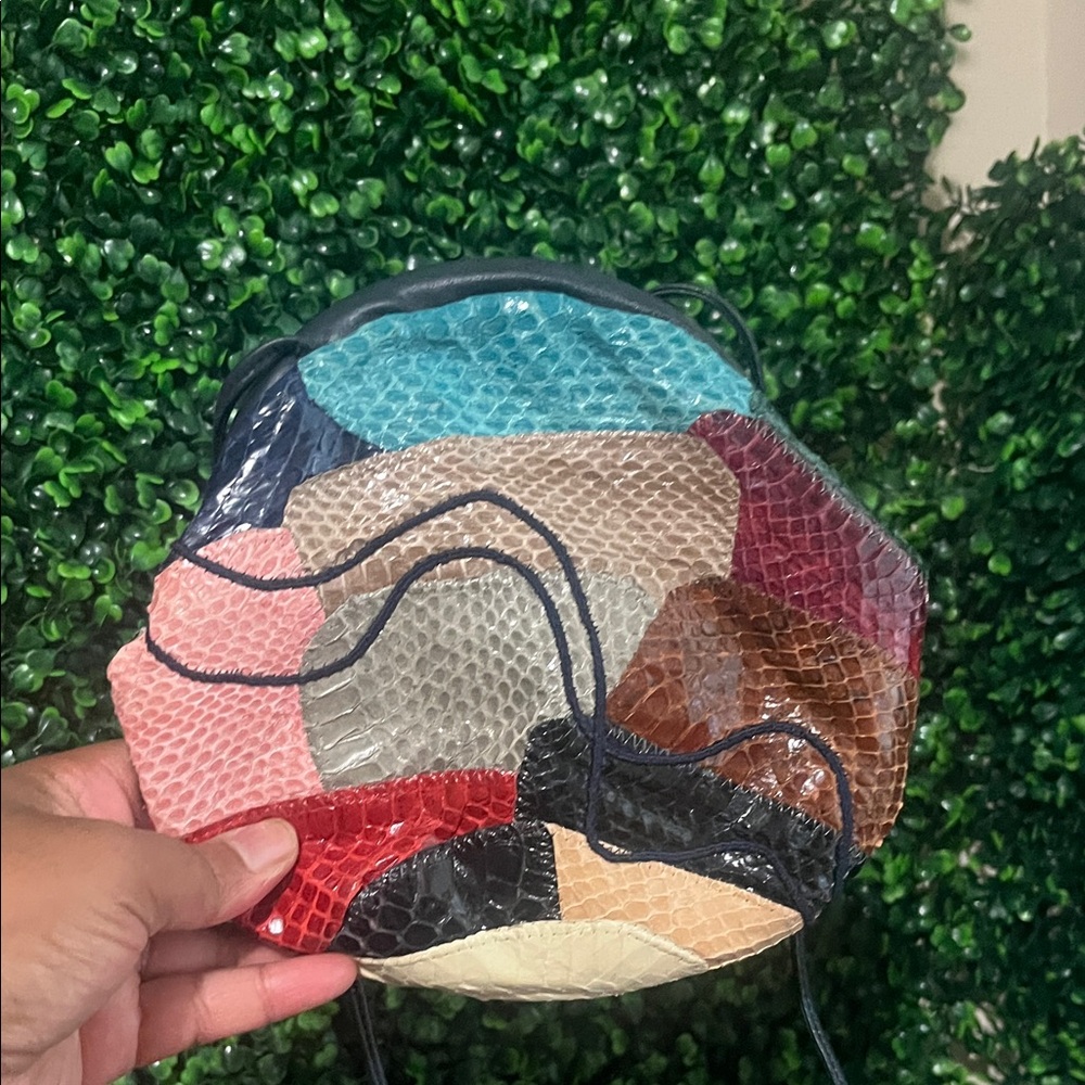 Colorful Patchwork Drawstring Bag - image 1